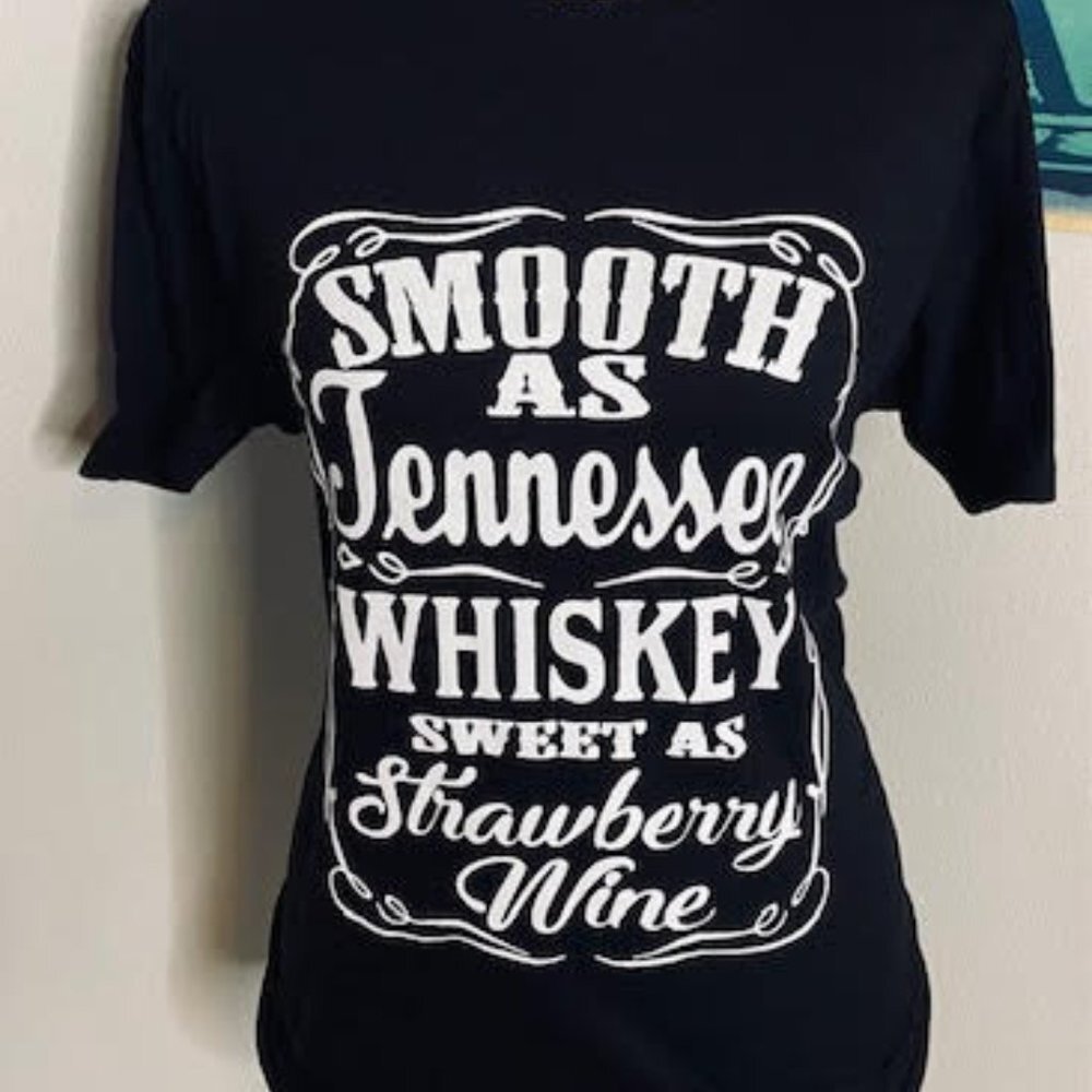 Smooth as Tennessee Whisk** / Sweet as Cherry Wine T-Shirt - Black